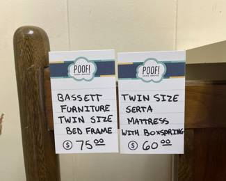 Bassett Furniture Twin Bed Frame, Twin Size Seta Mattress with Boxspring