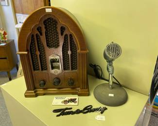  General Electric Cathedral Radio, 1950's Microphone, Town and Country Van Emblem