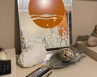 Large Brain Coral, Academy of Arts Painted Mirror