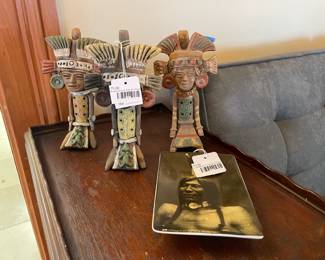La Huffman by Westernware Dish,  Mesoamerican Folk Art Figure Set
