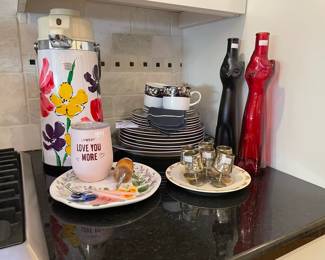 Muirfield Midnight Garden China Set, Bunnykins Plate, Mother of Pearl Shot Glasses, Party Time Airpot
