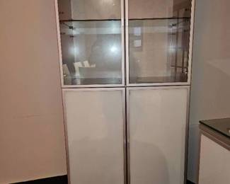 White Glass Front Cabinet