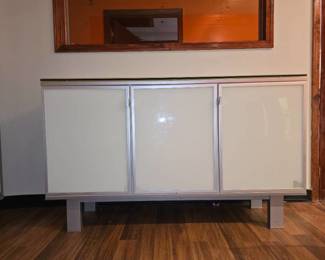 White Glass Top Credenza
