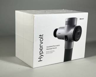 NIB HYPERICE HYPERVOLT MASSAGE GUN | Hyperice Hypervolt Handheld Percussion Massage Device brand new in box with 5 different head attachments. - h. 8.5 x w. 6.75 x l. 11.25 in (box)