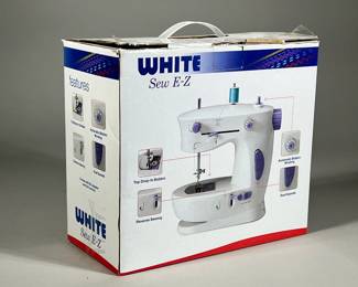 WHITE SEW E-Z SEWING MACHINE | Sew E-Z sewing machine with foot pedal control, dual speeds, reverse sewing, and more! - h. 10 x w. 5.5 x l. 11 in (box)
