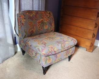 Oversize Floral Slipper Chair 
