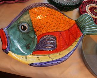 Vietri Italy Fish Serving Platter Bowl Majolica