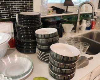 Denby Langley England Jet Stripes  Dinnerware