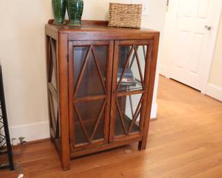 Antique arts and crafts display cabinet