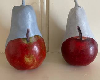 Painted Pear Sculptures