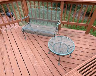 Wrought iron patio furniture.