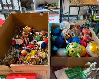 Assorted holiday decorations.