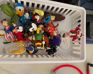 Assorted collector toys.