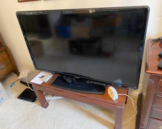 TV on table.