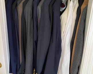 Men's suits and shirts.