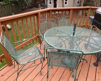Wrought iron patio furniture.