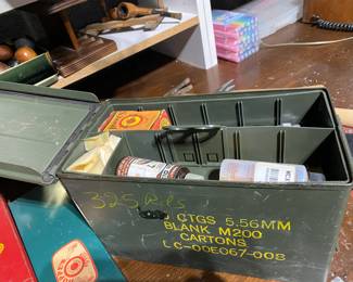 Ammunition in containers.