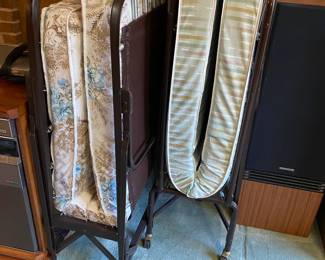 Fold-up cots.