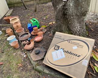 Pots and Koblenz four-burner stove.