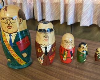 Vintage Russian President Leader Nesting Dolls CCCP Soviet Union USSR .