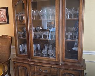 Thomasville china cabinet with Alana Waterford glasses.