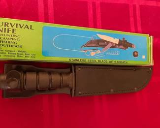 Survival knife and USMC COMBAT KNIFE W/SHEATH -CAMILLUS.