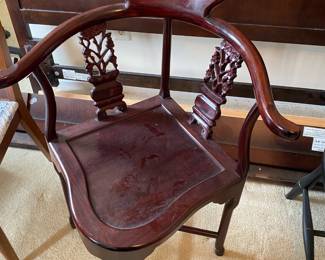 Chinese rosewood corner chair.