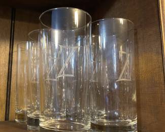 Monogrammed glasses.