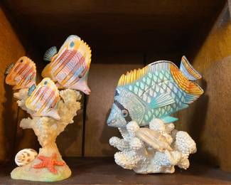 Fish sculptures.