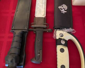 Nice assortment of swords and other weapons.