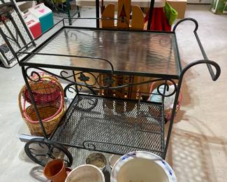 Metal/glass tea cart.