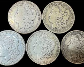  010 Five Morgan Dollar Coins