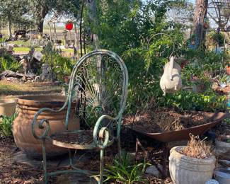 Old Metal Chairs, Large Planters