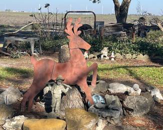 Metal Reindeer Cutout, Rocks