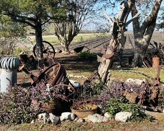 Metal Wind Turbine, Rustic Yard Art