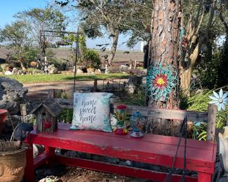 Bench, Hummingbird Feeders