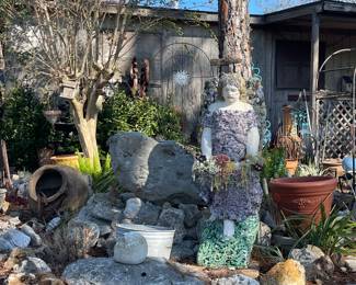 Tiled Concrete Angel, Large Rocks 