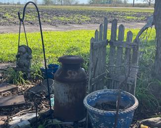 Old Milk Cans, Wood Fence Sections