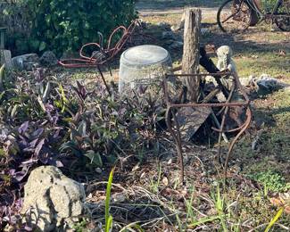 Plants, Rocks, & Metal Yard Art
