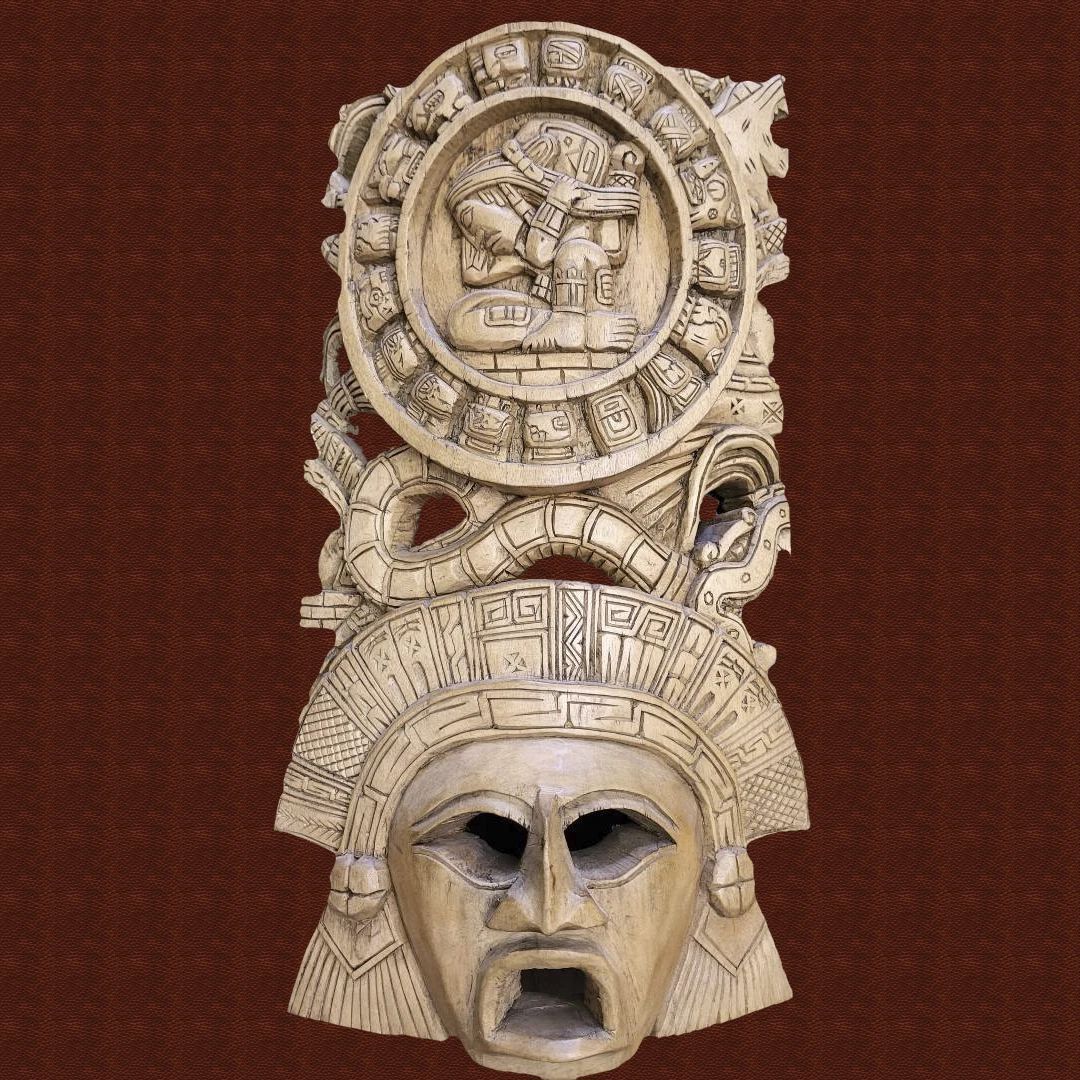 History Aztec Maya Carved MaskBGR