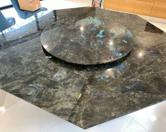Lemuran Blue Granite/Marble kitchen table with matching lazy susan (seats 8+) $5,000