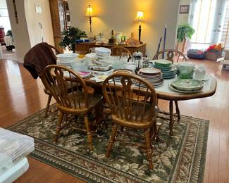 Fun 80s tile top dining table & 6 chairs