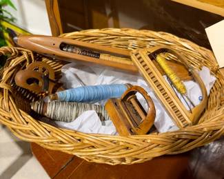 Basket of (6) Sewing items / collectible
