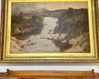 Large Painting by George W Aiken Scotland Artist dated 1875 / Artist d 1906