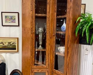 Oak Tall Cabinet Sections (2) …nice for Office or Library Room