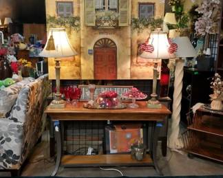 Table, Lamps and Couch
