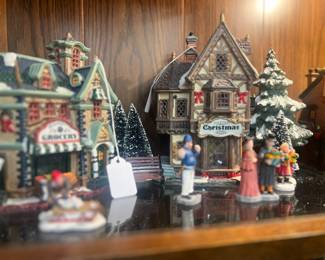 Christmas village collection. Felt 56, Lenox, and Dickens Keepsakes