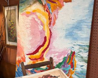 Hand painted rooster artwork