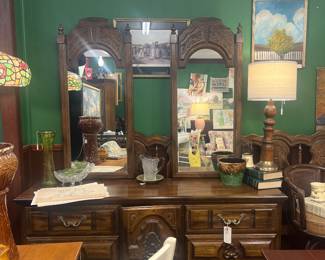 Many furniture pieces; desks, dressers, beds, crates, couches, sewing tables etc.