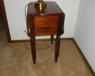 vintage drop-side table w/drawers
